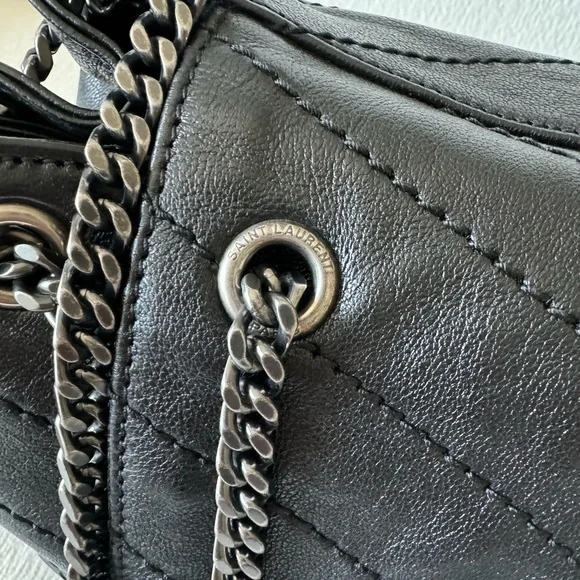 YSL Saint Laurent Nolita Black Grainskin Leather Handbag - Picture 7 of 16